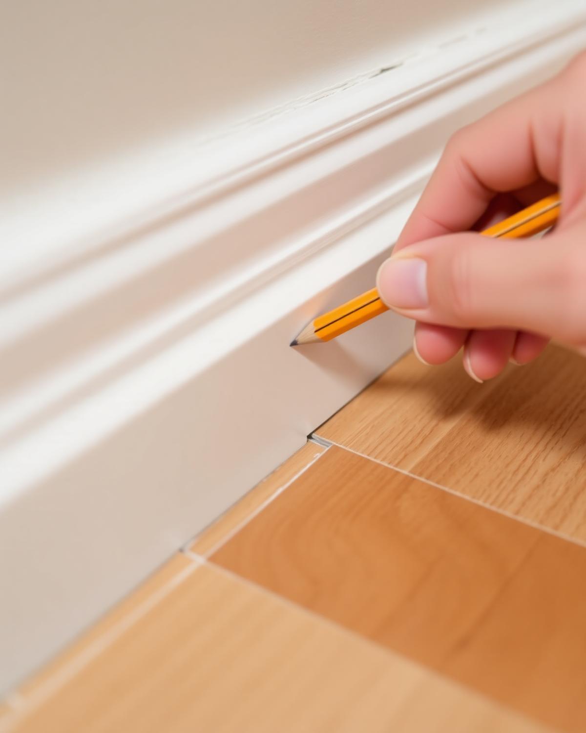 Baseboard and flooring alignment detail